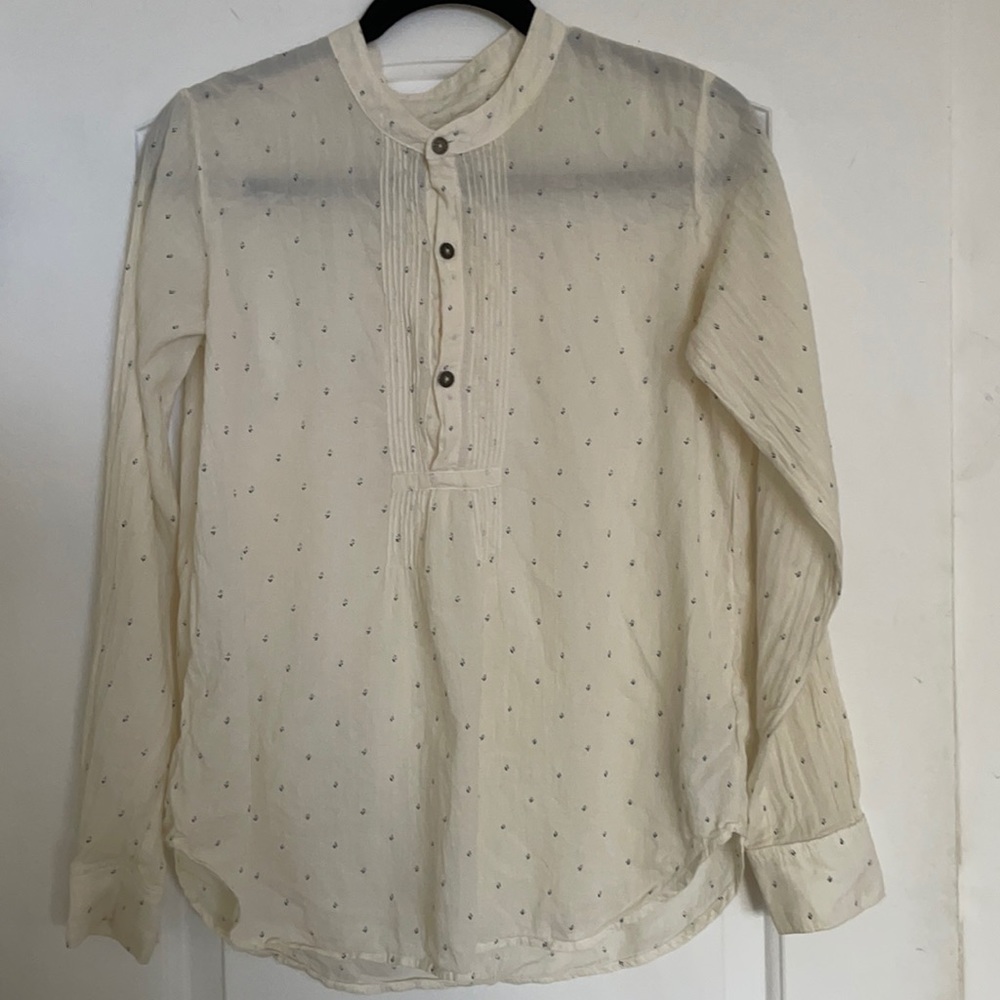 Current Elliot cotton pintuck blouse sz 0